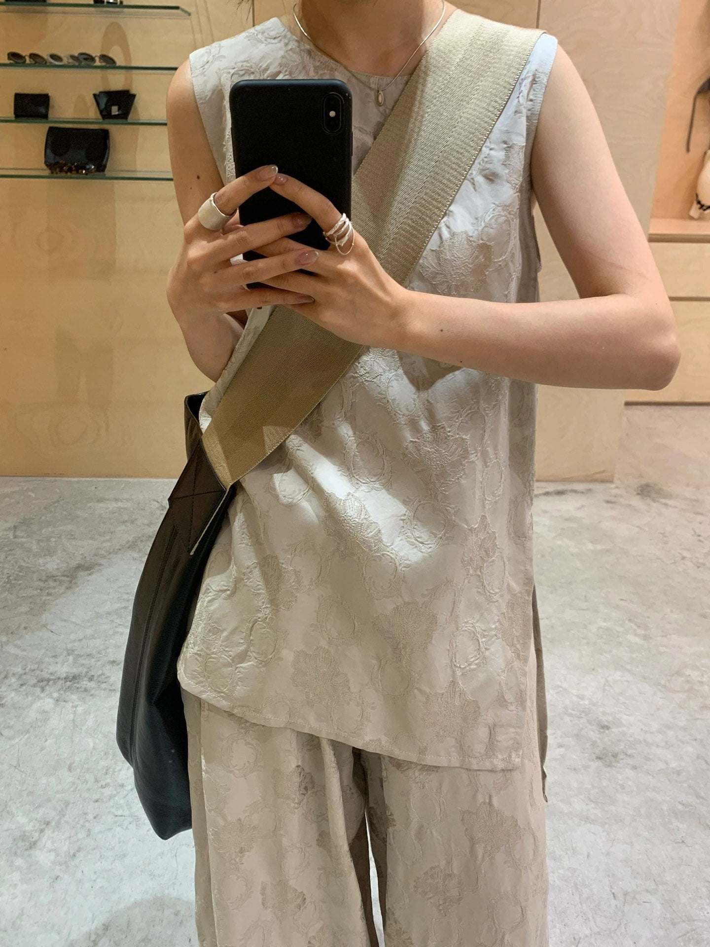Jacquard Sleeveless Vest + Pants Set