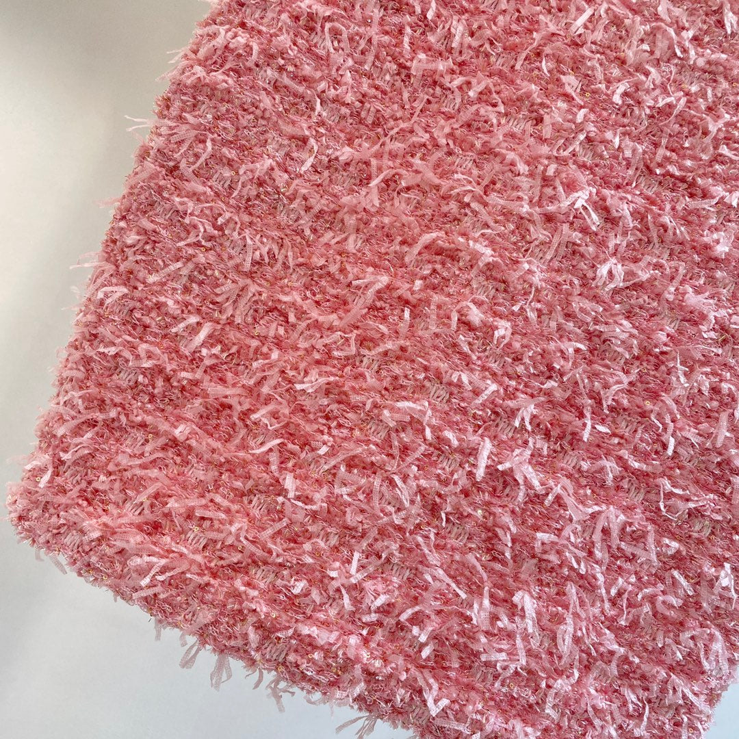 Tassel pink gauze dress