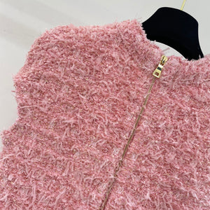 Tassel pink gauze dress