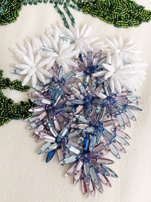 Spring/Summer 24 Rhinestone Flower Embroidery Silk Wool Dress
