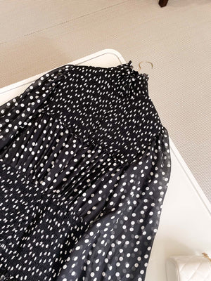 SS 24 Sicilian polka dot waisted silk dress