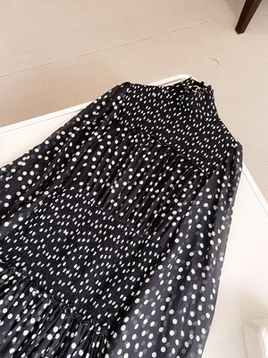 SS 24 Sicilian polka dot waisted silk dress