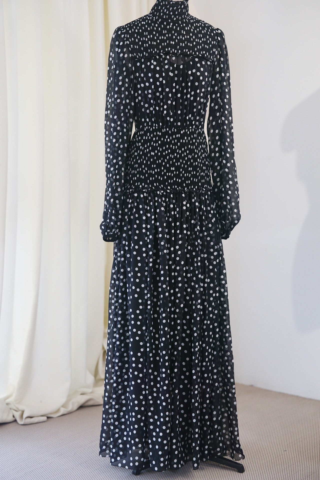 SS 24 Sicilian polka dot waisted silk dress