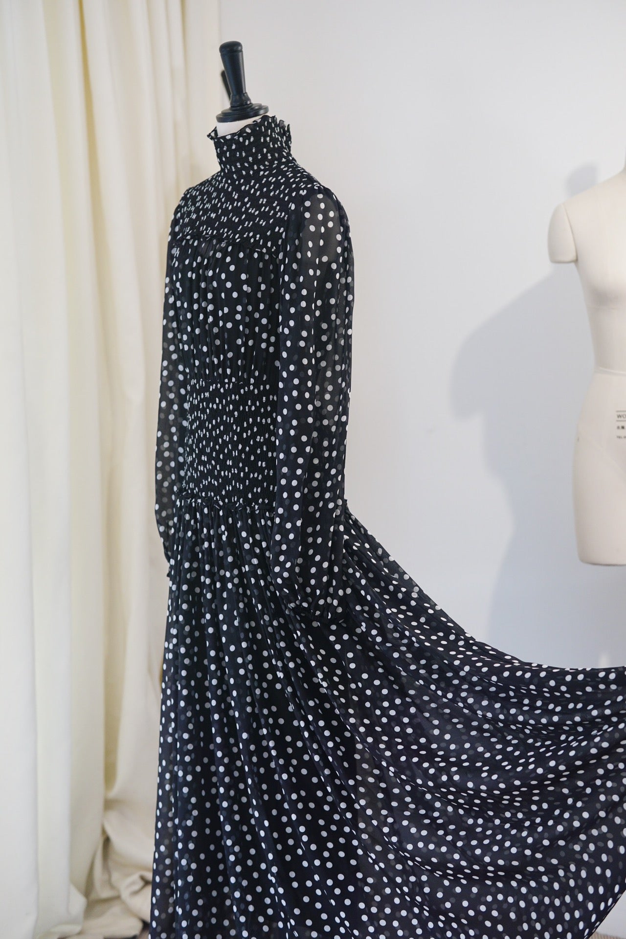 SS 24 Sicilian polka dot waisted silk dress