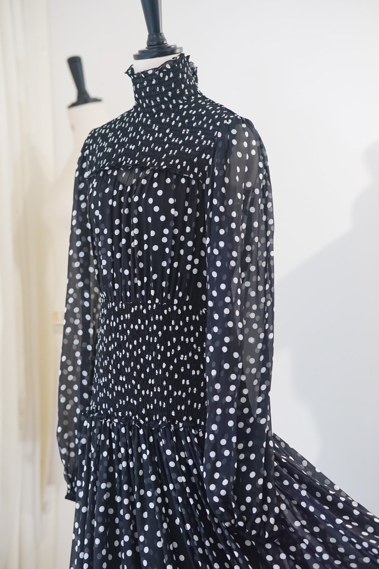 SS 24 Sicilian polka dot waisted silk dress