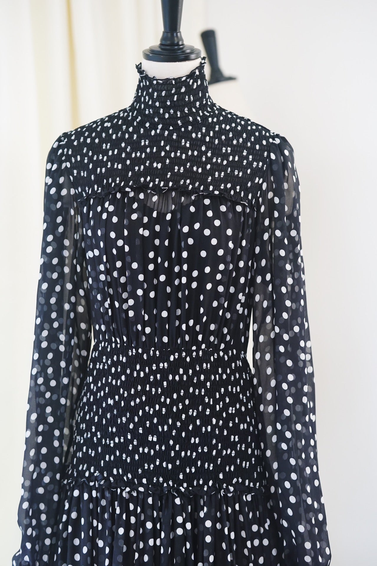 SS 24 Sicilian polka dot waisted silk dress